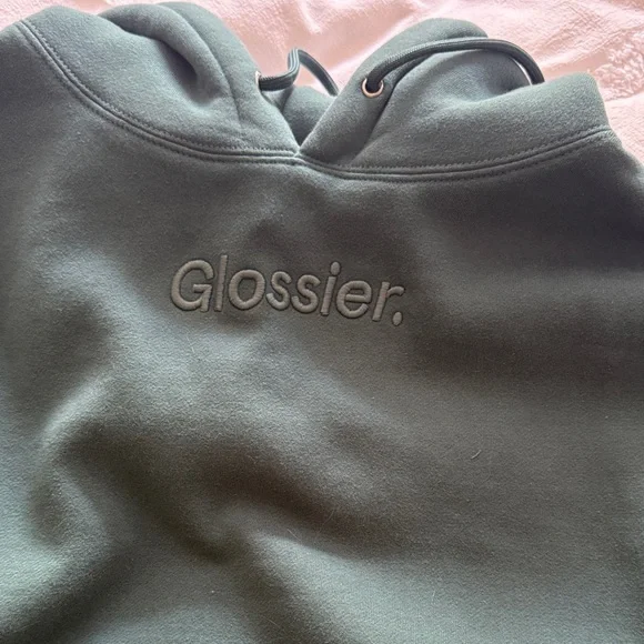 Glossier Green Hoodie NWOT - Picture 2 of 6
